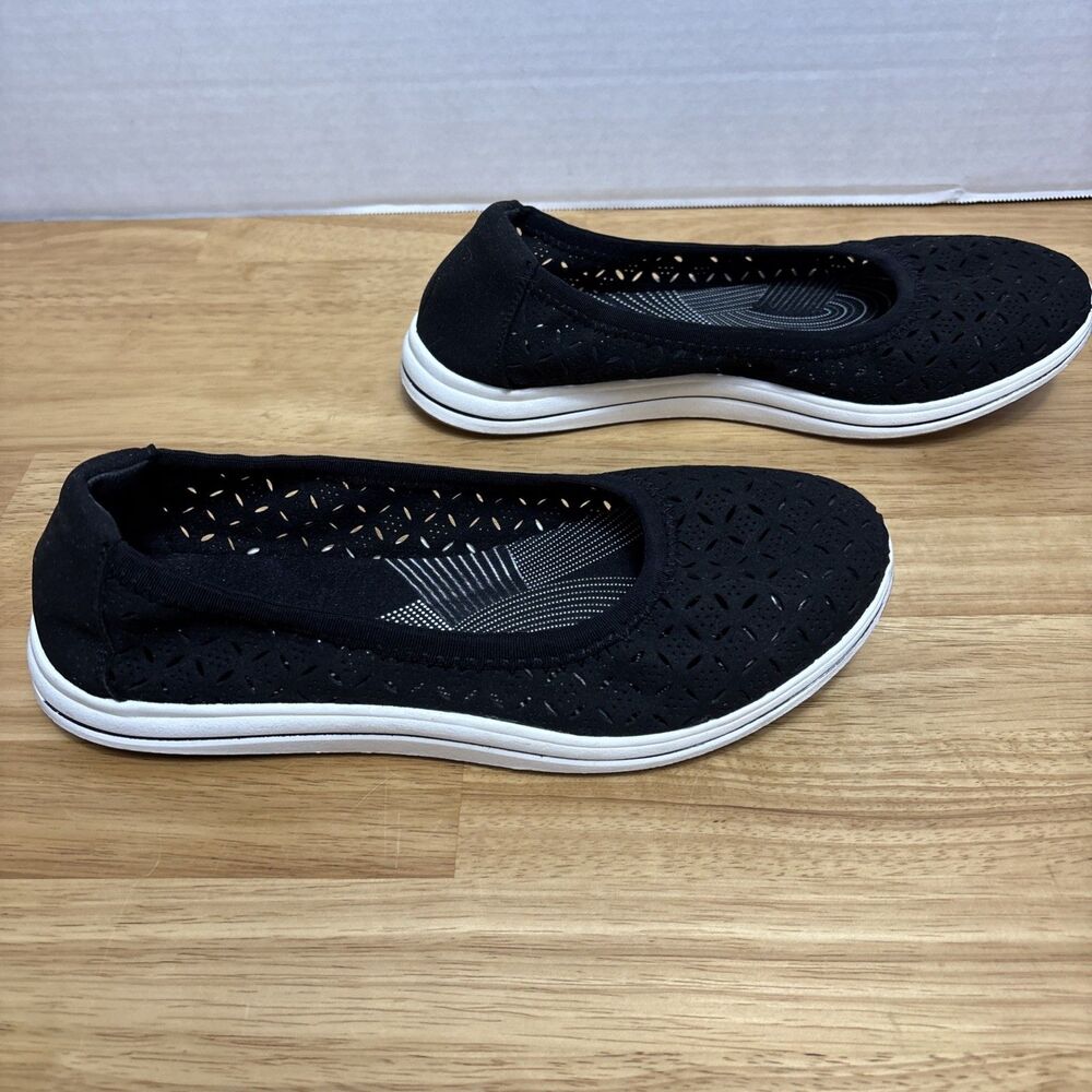 Clarks Breeze Emily Loafer Women's Size 8.5 W Black Slip-On Comfort Dress Shoe - Picture 4 of 11